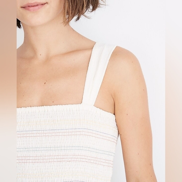 Madewell Texture & Thread Rainbow Smocked Peplum Tank Top - Picture 5 of 13
